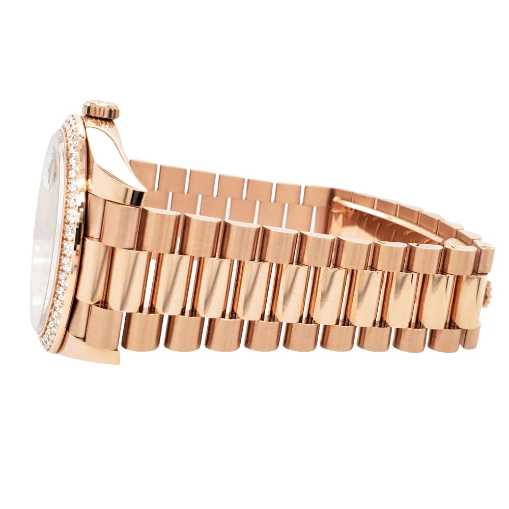 Rolex President Day-Date 40mm Factory Diamond Bezel/Eisenkiesel Baguette Diamond Dial 228345RBR Everose Gold Watch 2022 Box Papers - Image 4