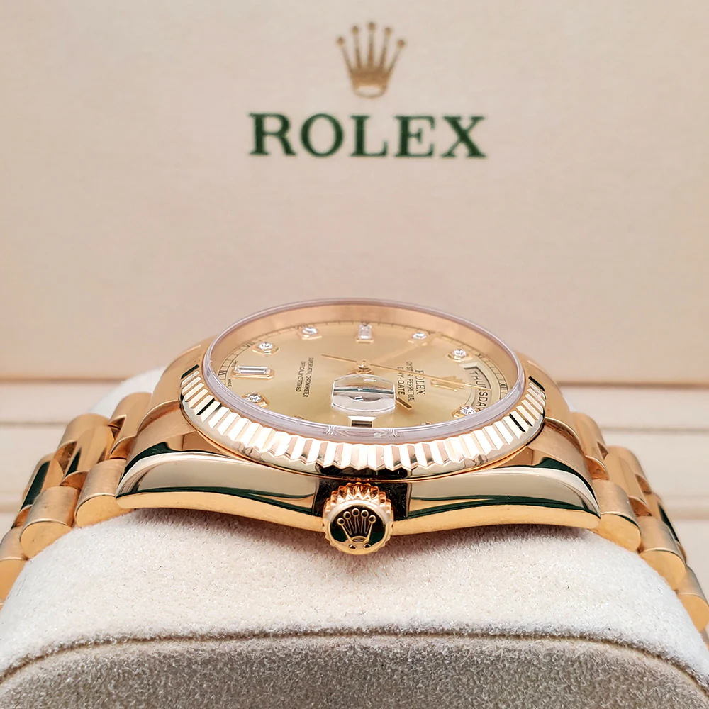 Rolex President Day-Date Factory Champagne Diamond Dial Yellow Gold 36mm Watch 118238 - Image 4