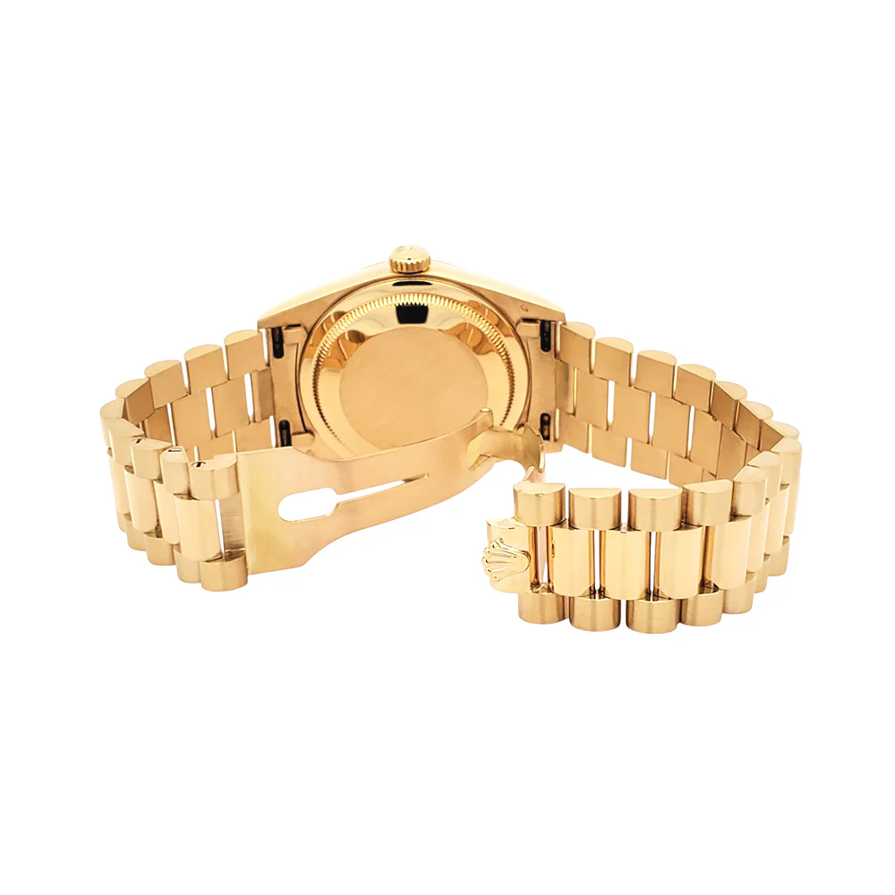 Rolex President Day-Date Factory Diamond Dial Double-Quick Yellow Gold 36mm Watch 18238 Box Papers - Image 7