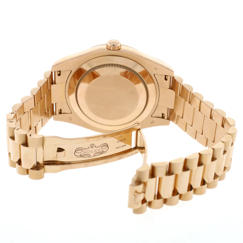 Rolex President Day-Date II 18K Rose Gold Factory Pink Ivory Roman Dial 41MM Automatic Mens Watch 218235 - Image 9