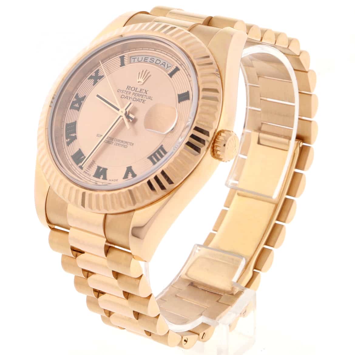 Rolex President Day-Date II 18K Rose Gold Original Pink Champagne Roman Dial 41MM Automatic Mens Watch 218235 - Image 5