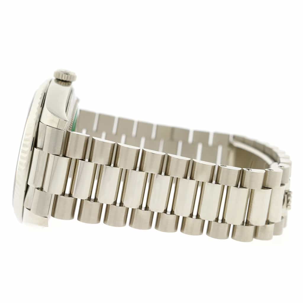 Rolex President Day-Date 40 18K White Gold Automatic Original Silver Striped Motif Dial Mens Watch 228239 - Image 6