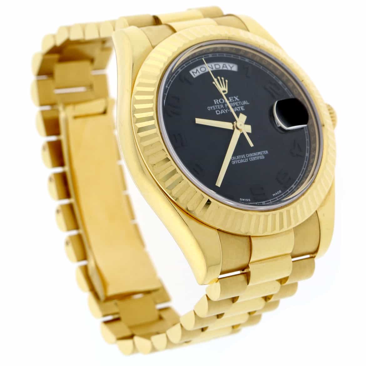 Rolex President Day-Date II 18K Yellow Gold Black Arabic Concentric Dial 41MM Automatic Mens Watch 218238 - Image 5