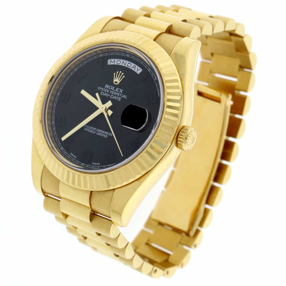 Rolex President Day-Date II 18K Yellow Gold Black Arabic Concentric Dial 41MM Automatic Mens Watch 218238 - Image 9