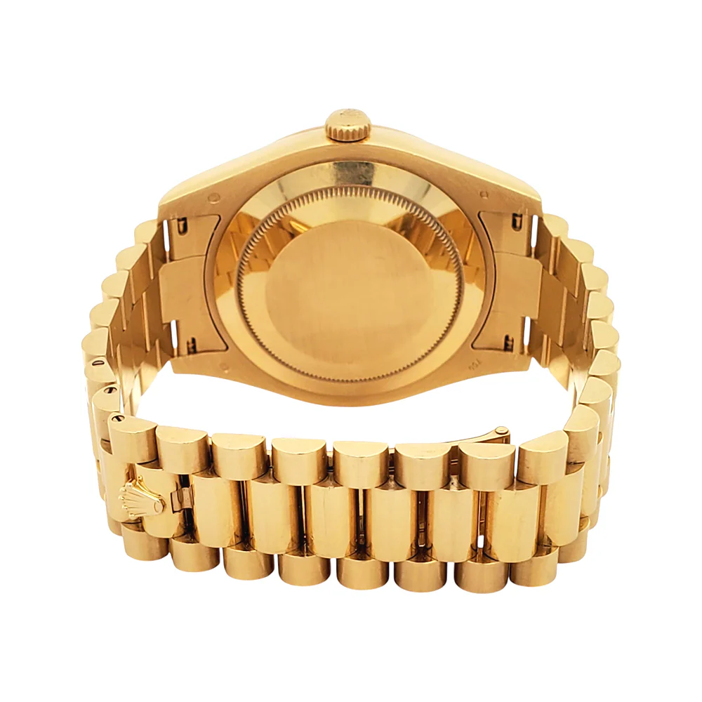 Rolex President Day-Date II 41mm Champagne Index Yellow Gold Watch 218238 Box Papers - Image 6