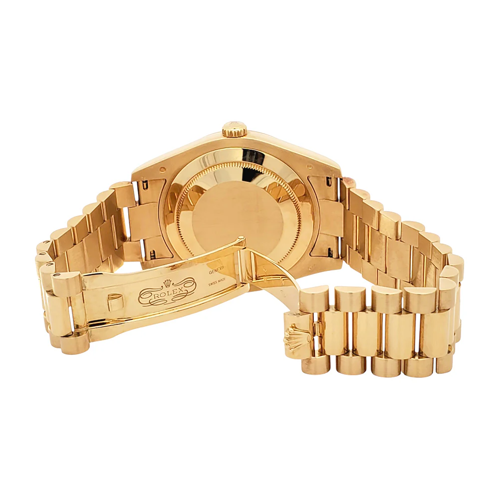 Rolex President Day-Date II 41mm Champagne Roman Yellow Gold Watch 218238 - Image 7