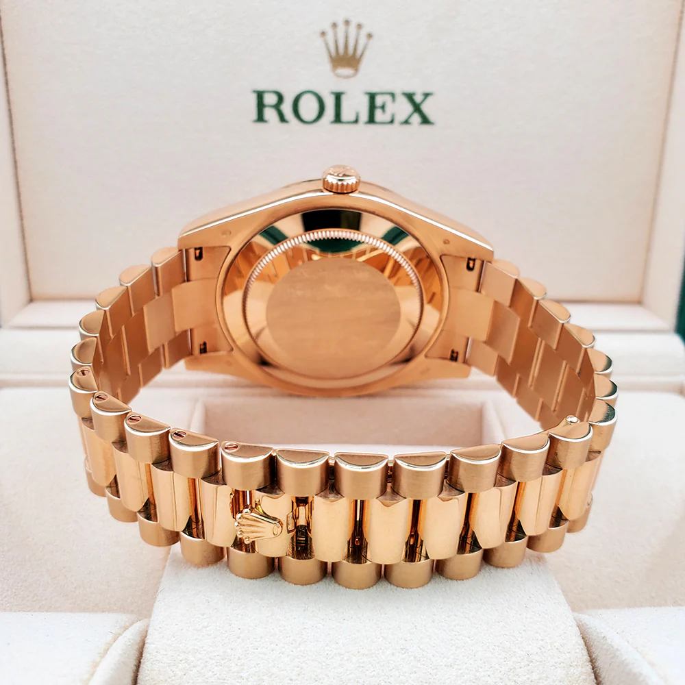 Rolex President Day-Date II 41mm Factory Diamond Champagne Yellow Gold Watch 218238 - Image 5