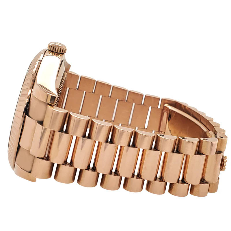 Rolex President Day-Date II 41mm Rose Gold Fluted Bezel/Chocolate Roman Dial 218235 Watch Box Papers - Image 3