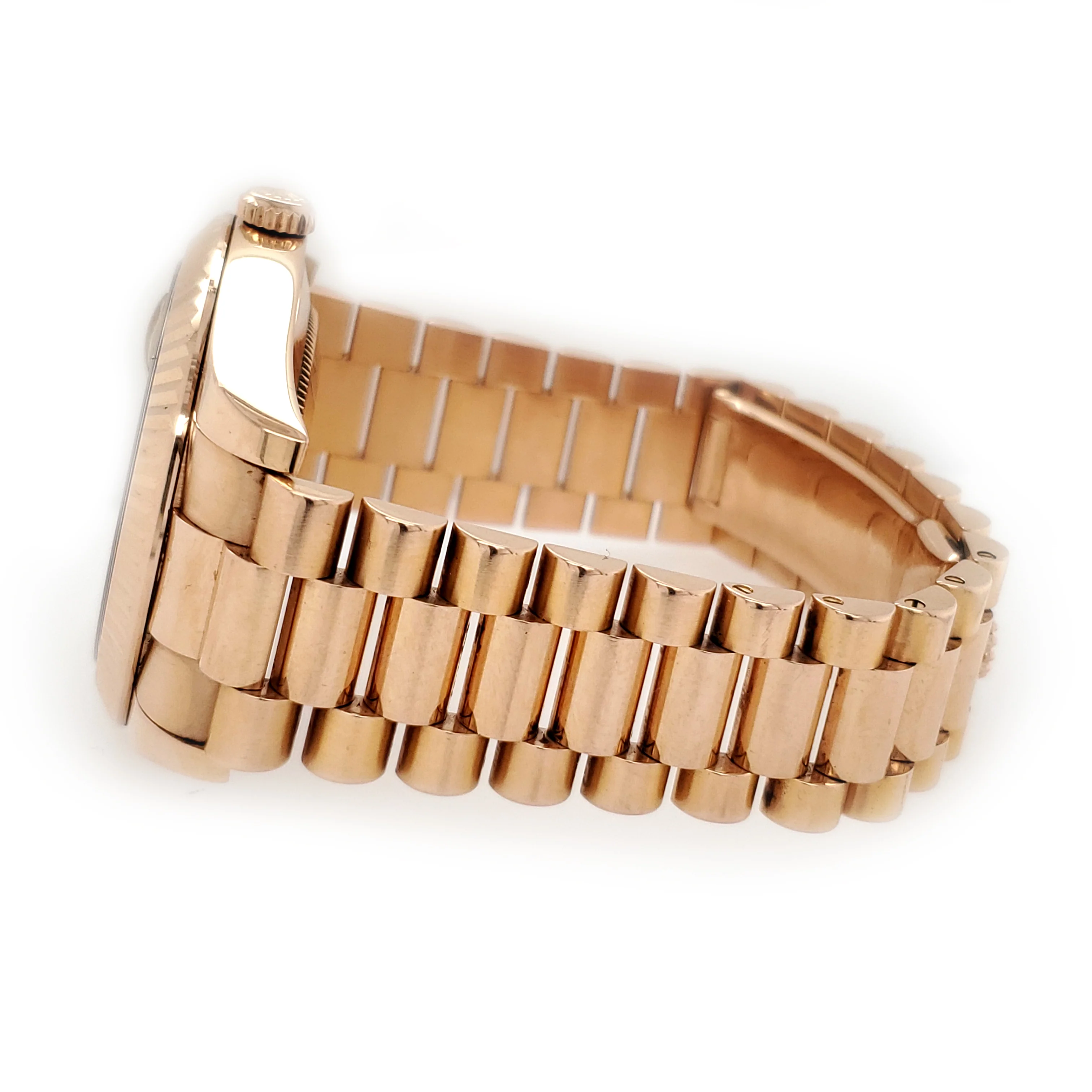 Rolex President Day-Date II 41mm Rose Gold Fluted Bezel/Rose Pink Diamond Dial 218235 Watch Box Papers - Image 3