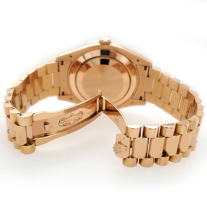 Rolex President Day-Date II 41mm Rose Gold Fluted Bezel/Rose Pink Diamond Dial 218235 Watch Box Papers - Image 5