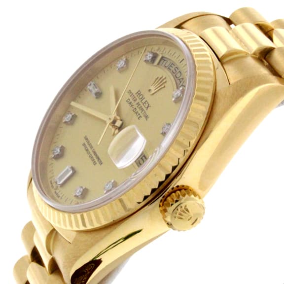 Rolex President Day-Date Original Diamond Baguette Dial 18K Yellow Gold 36MM Automatic Mens Watch - Image 4