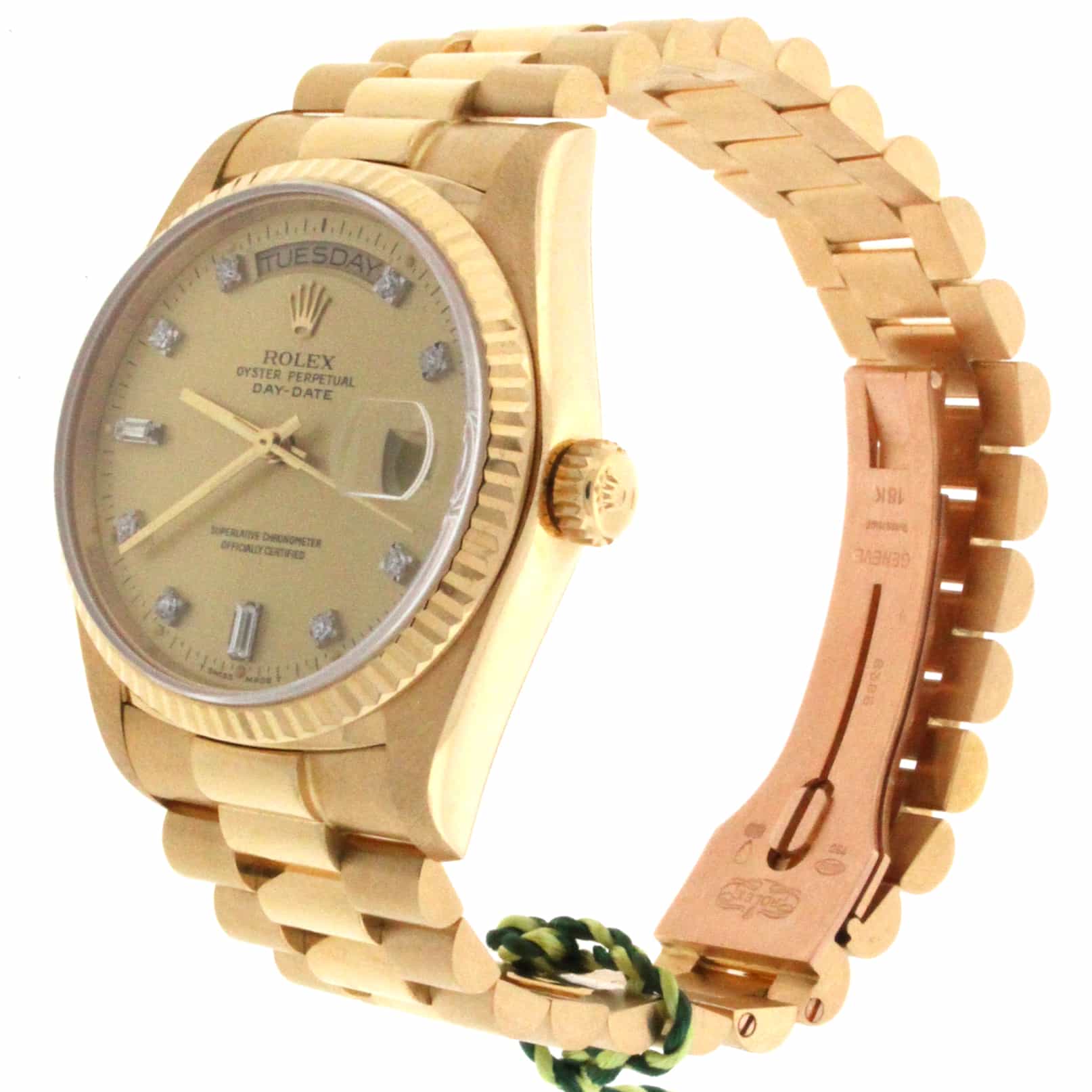 Rolex President Day-Date Original Diamond Baguette Dial 18K Yellow Gold 36MM Automatic Mens Watch - Image 9