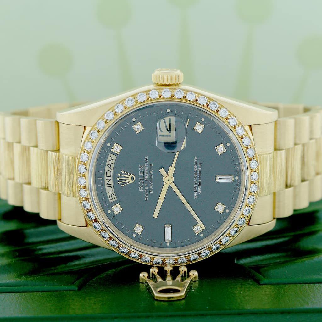 Rolex President Day-Date Original Diamond Dial Automatic Mens Watch 18078 with Diamond Bezel - Image 2