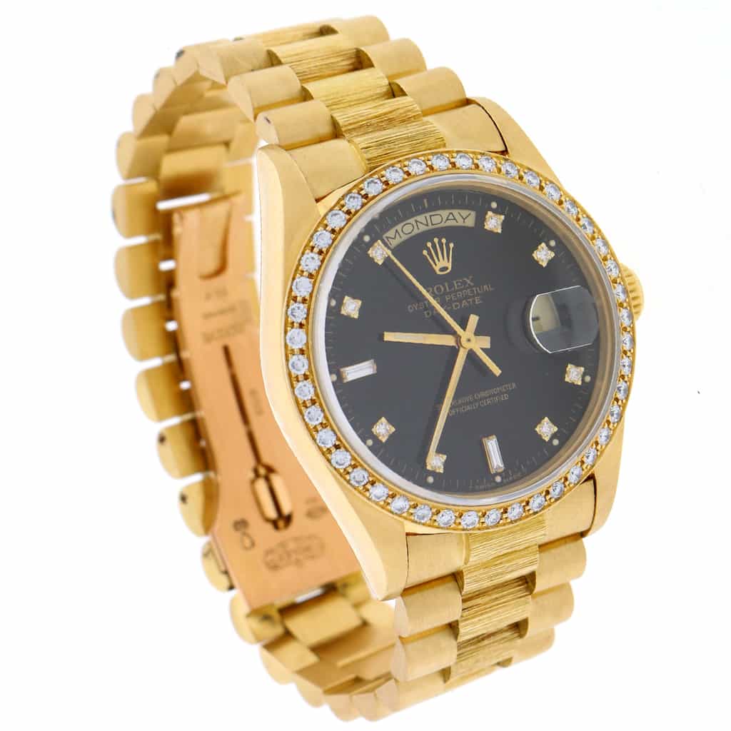 Rolex President Day-Date Original Diamond Dial Automatic Mens Watch 18078 with Diamond Bezel - Image 4
