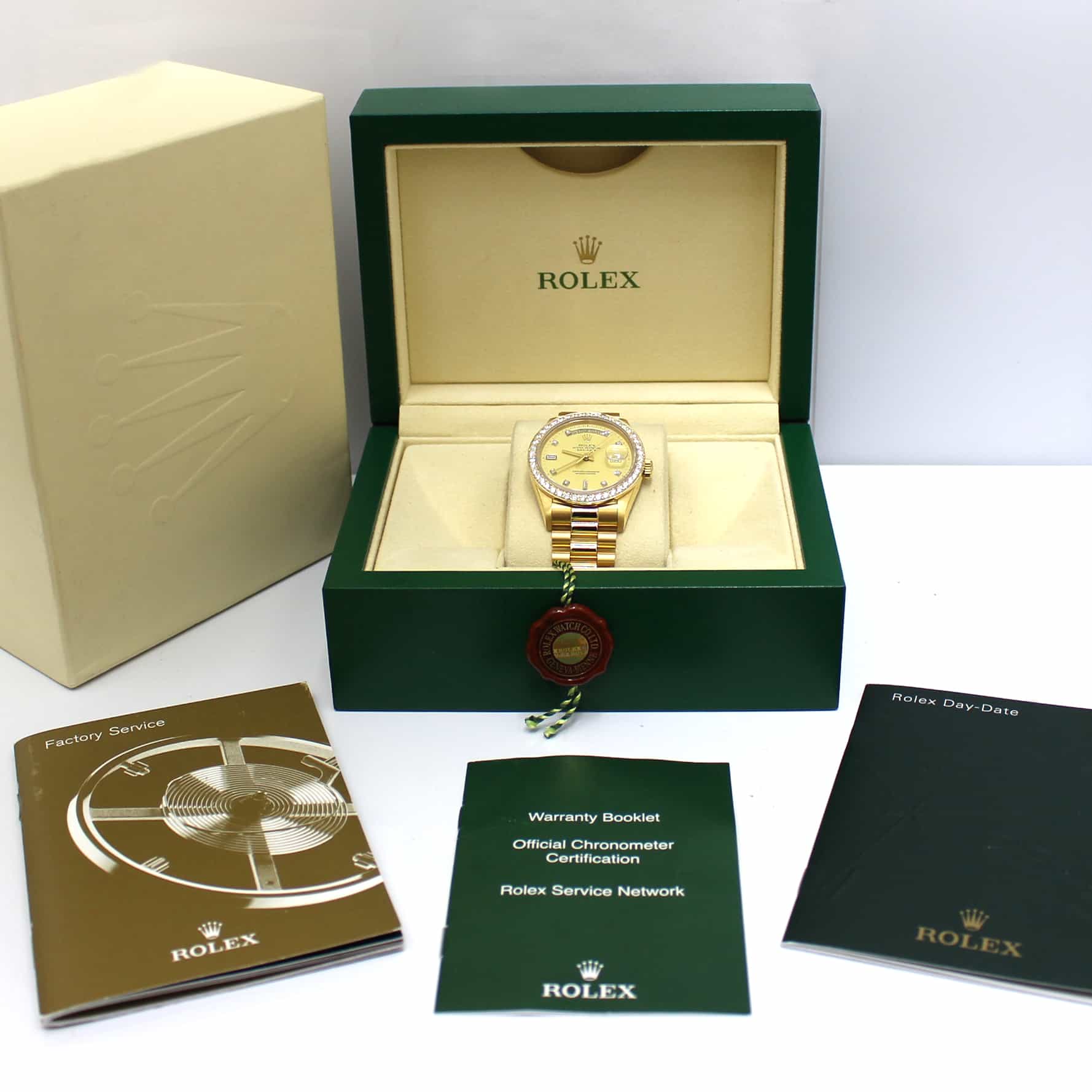 Rolex President Day-Date Original Diamond Dial Gold 36MM Watch w/Diamond Bezel 18038 - Image 3