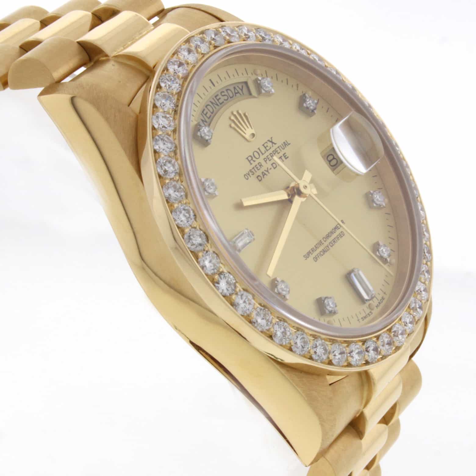 Rolex President Day-Date Original Diamond Dial Gold 36MM Watch w/Diamond Bezel 18038 - Image 5