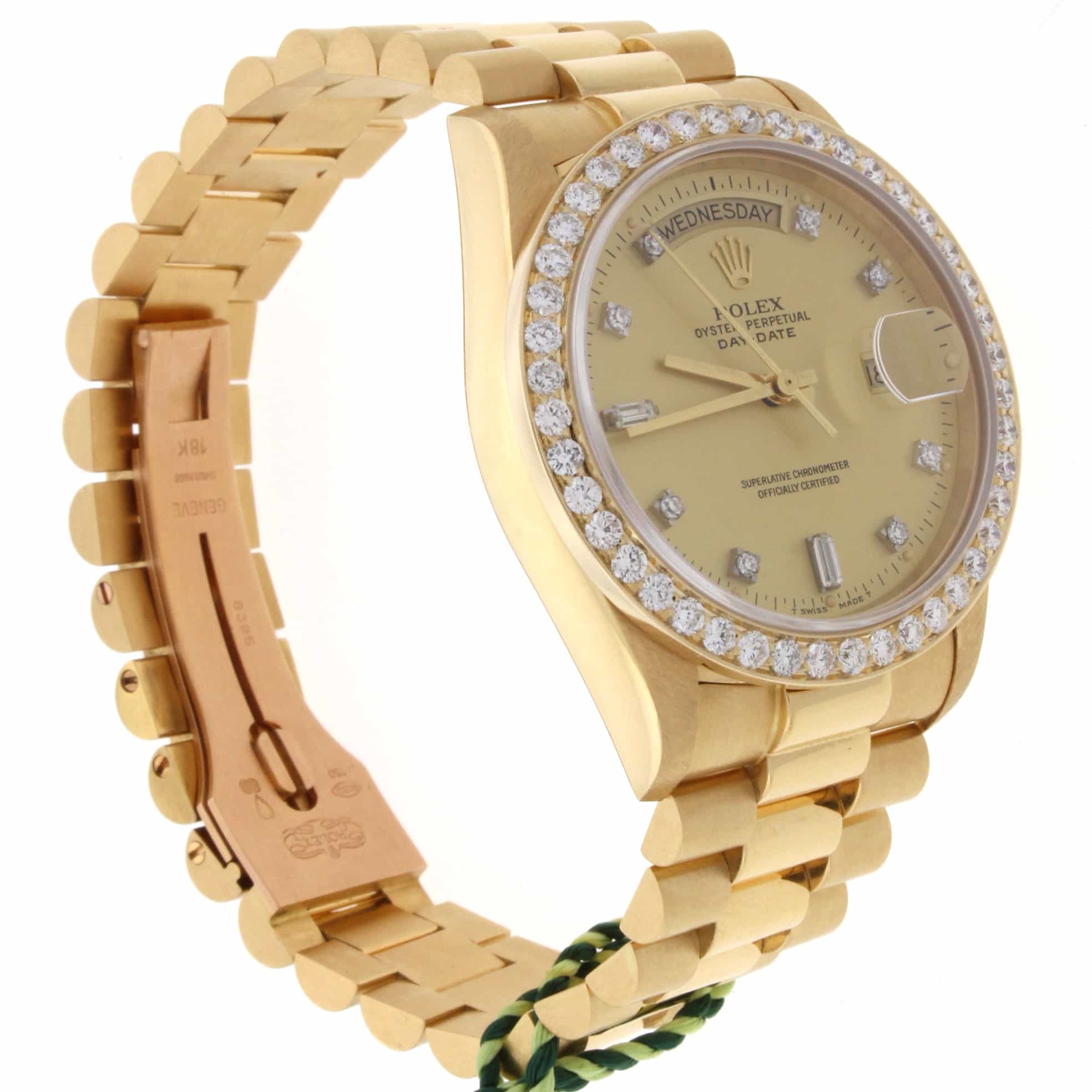 Rolex President Day-Date Original Diamond Dial Gold 36MM Watch w/Diamond Bezel 18038 - Image 6