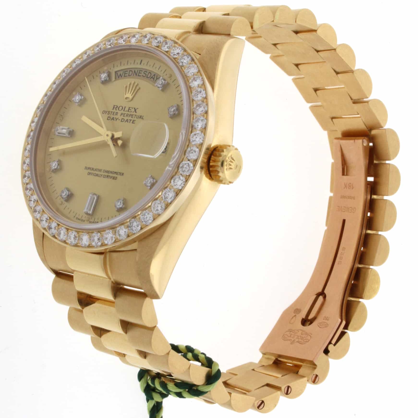 Rolex President Day-Date Original Diamond Dial Gold 36MM Watch w/Diamond Bezel 18038 - Image 8