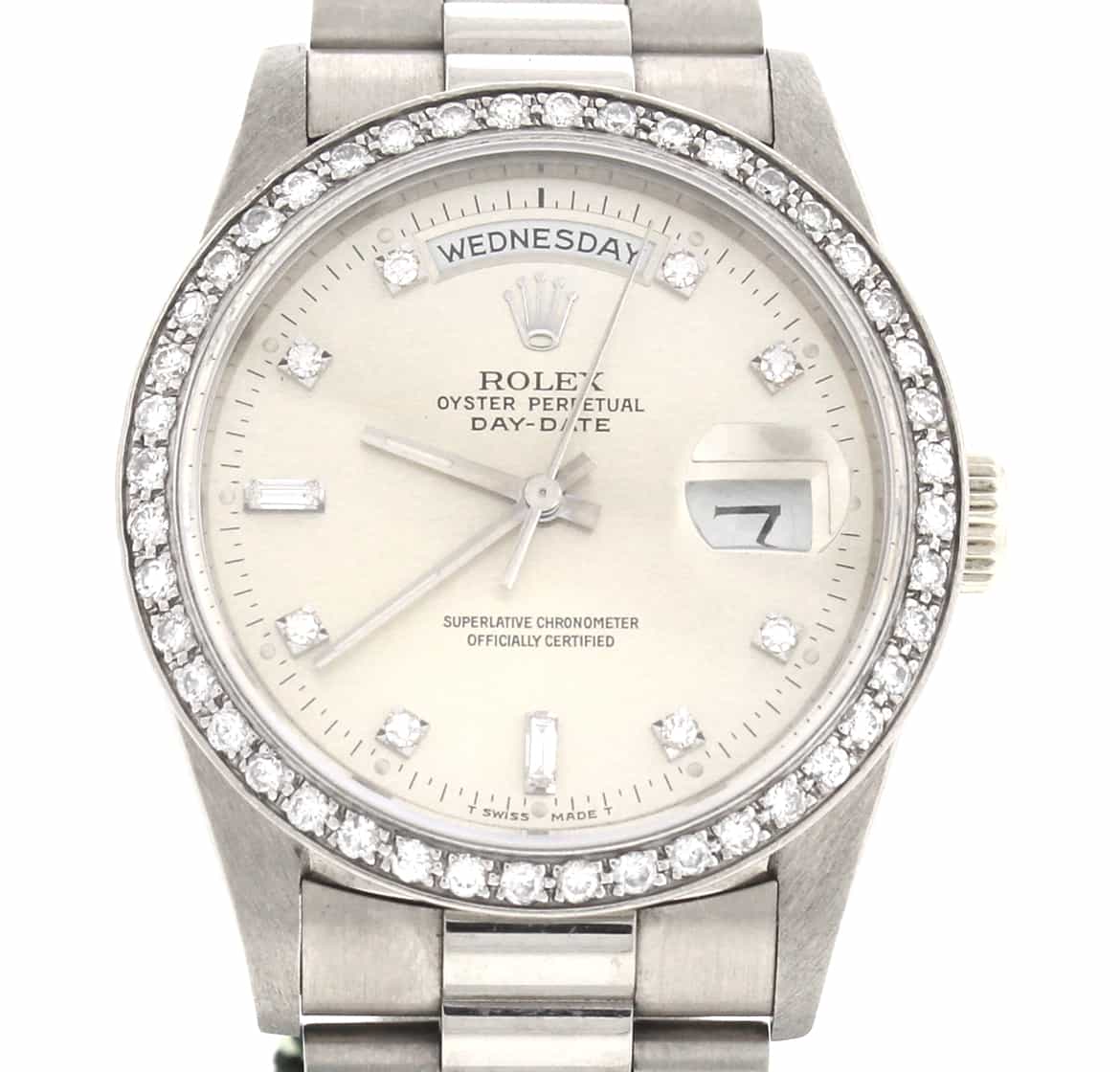 Rolex President Day-Date Original Diamond Dial White Gold 36MM Watch 18239