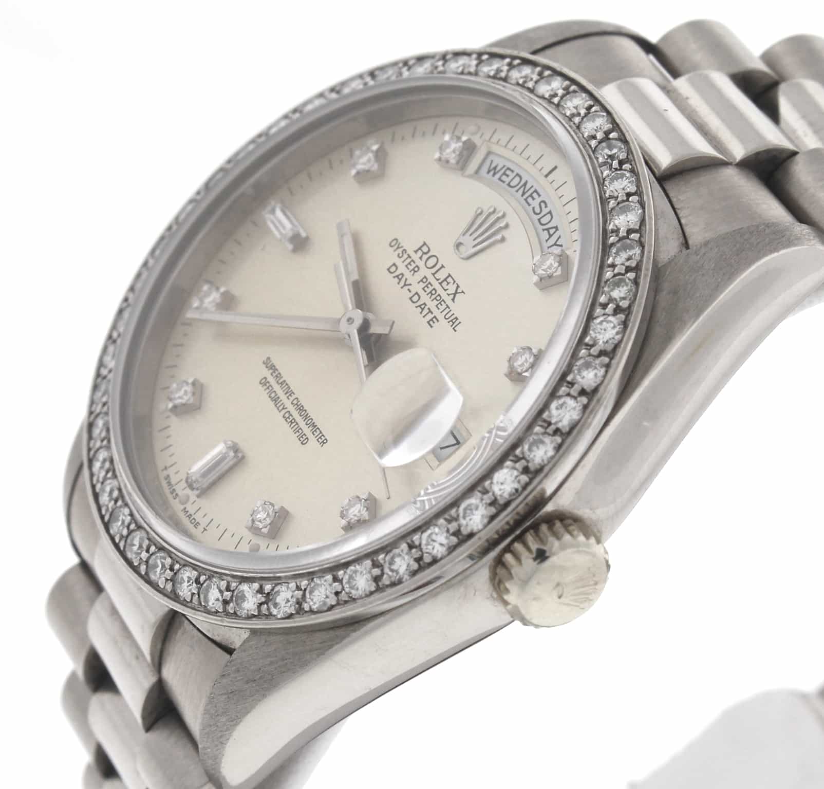 Rolex President Day-Date Original Diamond Dial White Gold 36MM Watch 18239 - Image 4