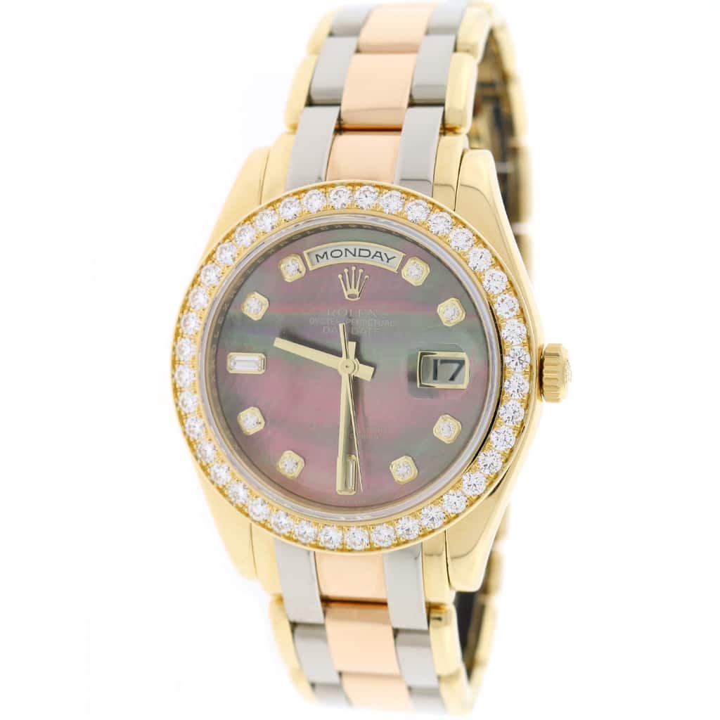 Rolex President Day-Date Special Edition Tridor Masterpiece 39MM Factory Tahitian MOP Diamond Dial & Bezel Watch 18948