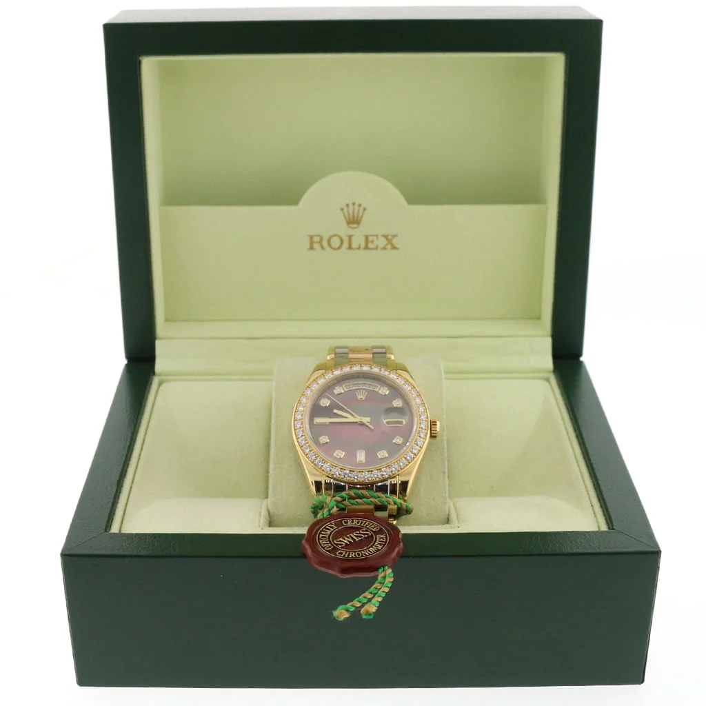 Rolex President Day-Date Special Edition Tridor Masterpiece 39MM Factory Tahitian MOP Diamond Dial & Bezel Watch 18948 - Image 3