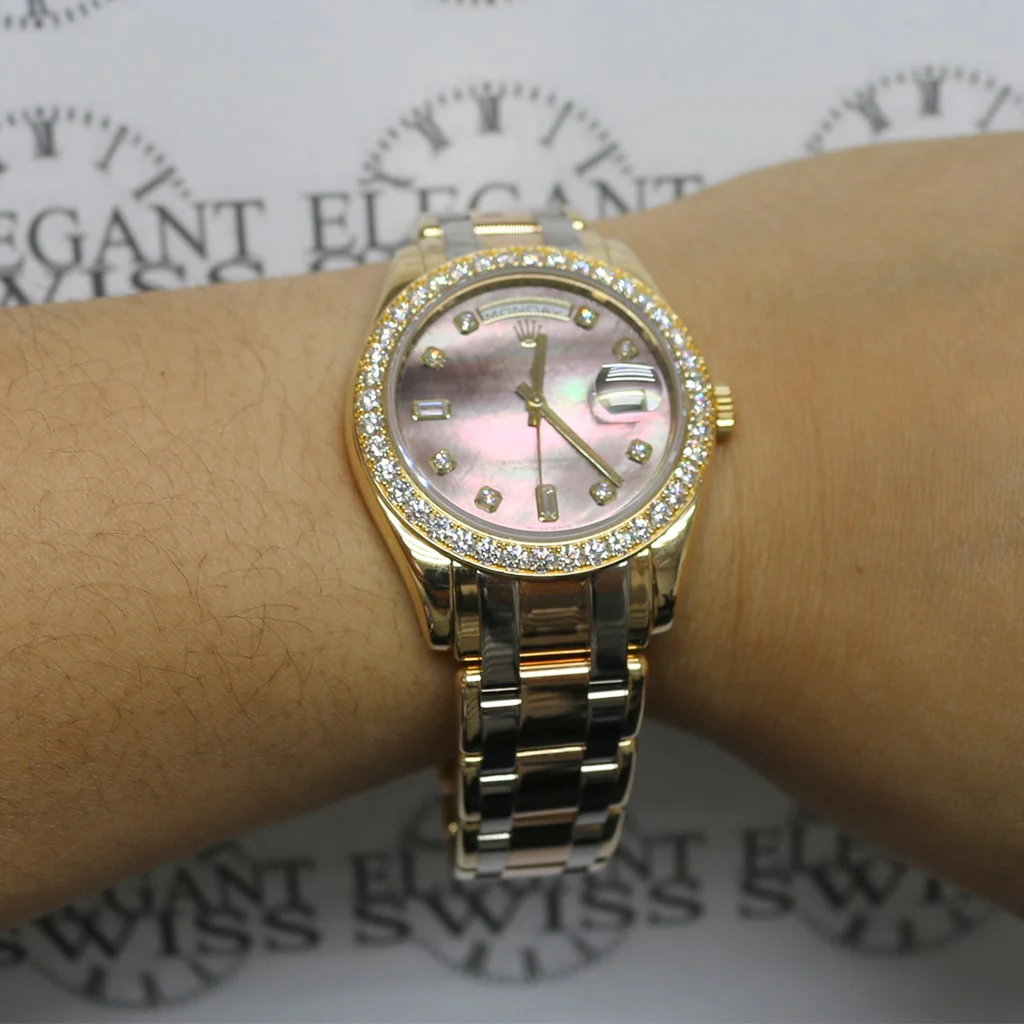 Rolex President Day-Date Special Edition Tridor Masterpiece 39MM Factory Tahitian MOP Diamond Dial & Bezel Watch 18948 - Image 6