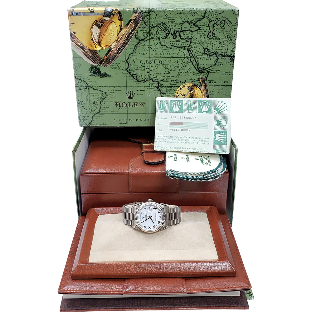 Rolex President Day-Date White Gold Roman Dial 36mm Watch 18239 Box Papers - Image 5