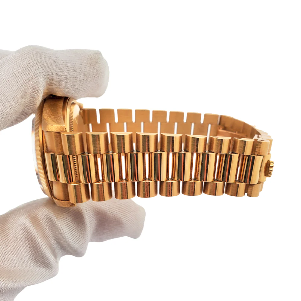 Rolex President Day-Date White Roman Spanish Day Yellow Gold Watch 18038 - Image 4