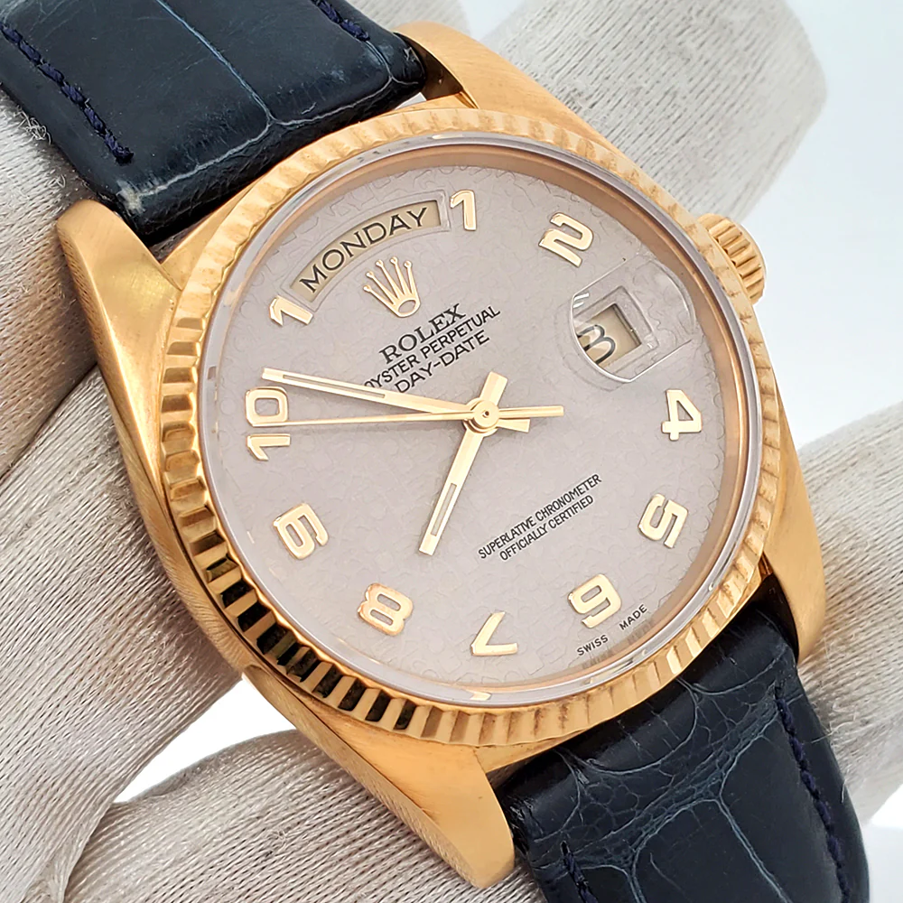 Rolex President Day-Date Yellow Gold 36mm Factory Cream Jubilee Arabic Watch Box Service Papers 18038 - Image 3