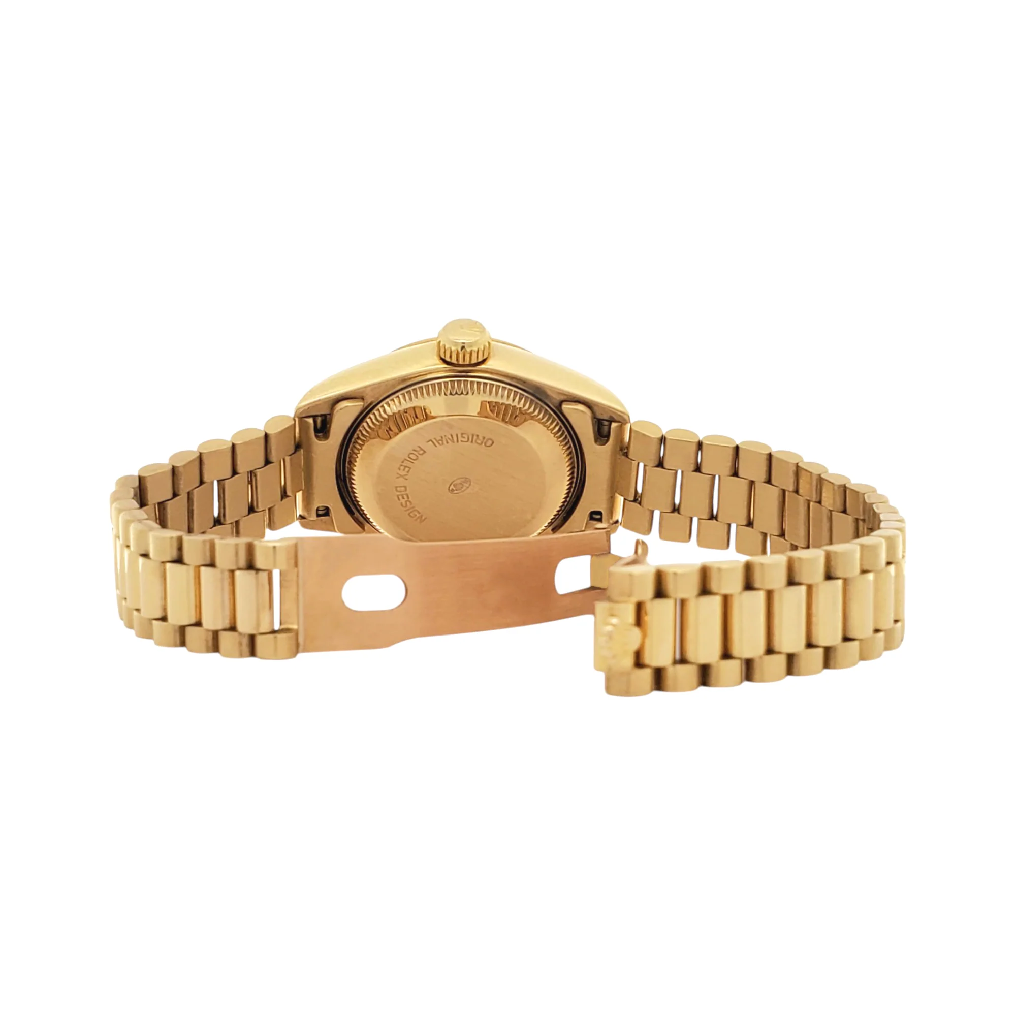 Rolex President Factory Blue Vignette Diamond Dial Yellow Gold Ladies 26mm Watch 69178 Box Papers - Image 7
