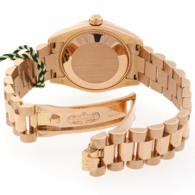 Rolex President Jubilee Diamond Dial 18K Rose Gold Midsize Ladies Watch 178275 - Image 11