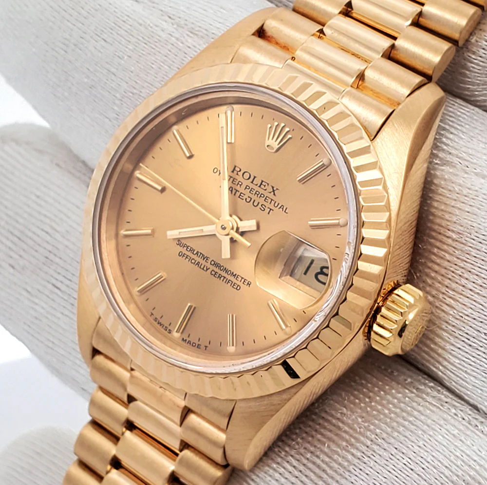 Rolex President Ladies 26mm Champagne Index Yellow Gold Watch 69178 - Image 2