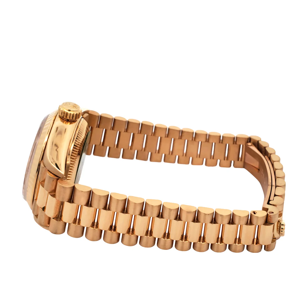 Rolex President Ladies 26mm Champagne Index Yellow Gold Watch 69178 Service Papers - Image 5
