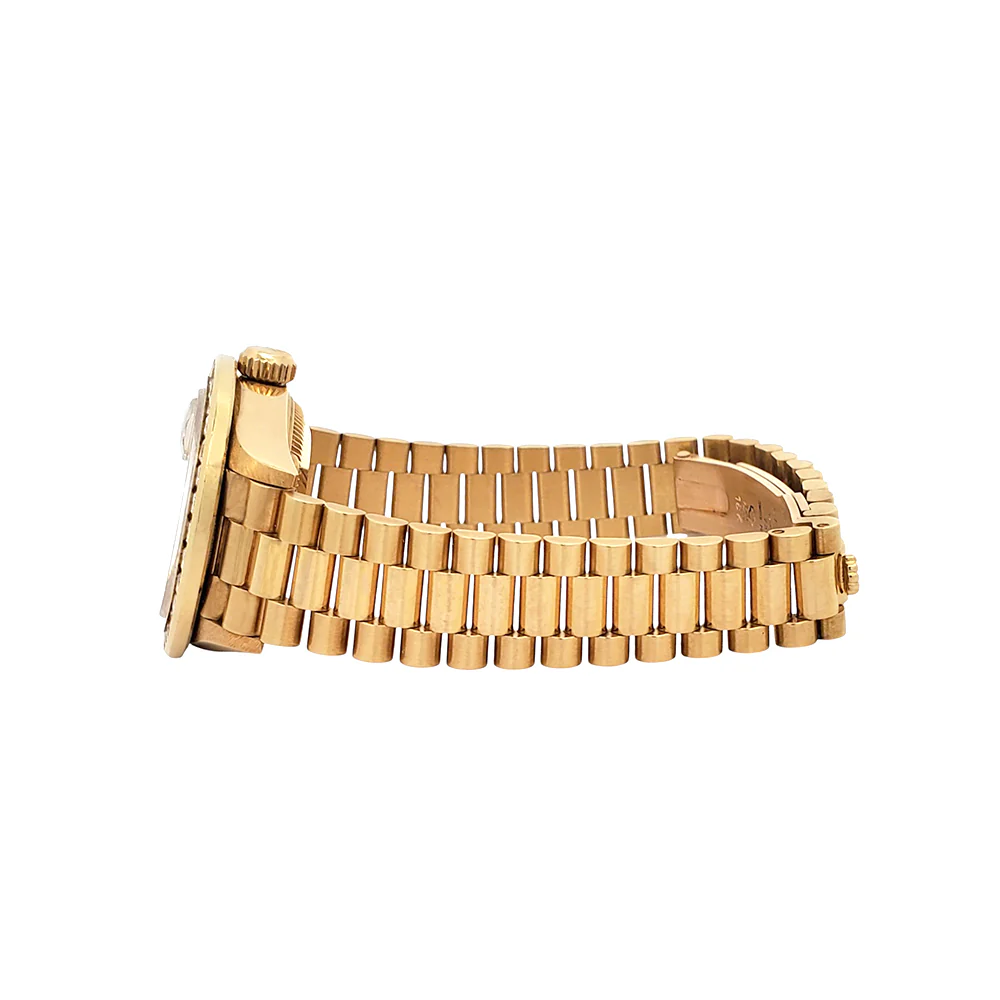 Rolex President Ladies 26mm Custom Silver Diamond Dial /Bezel Yellow Gold Watch 69178 Box Papers - Image 6