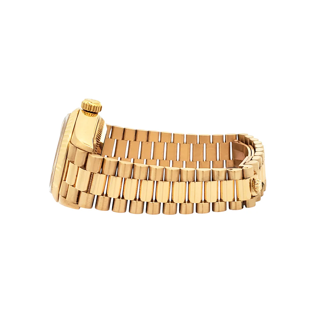 Rolex President Datejust Factory Champagne Diamond Dial Yellow Gold Ladies 26mm Watch 69178 Box/Apr - Image 5