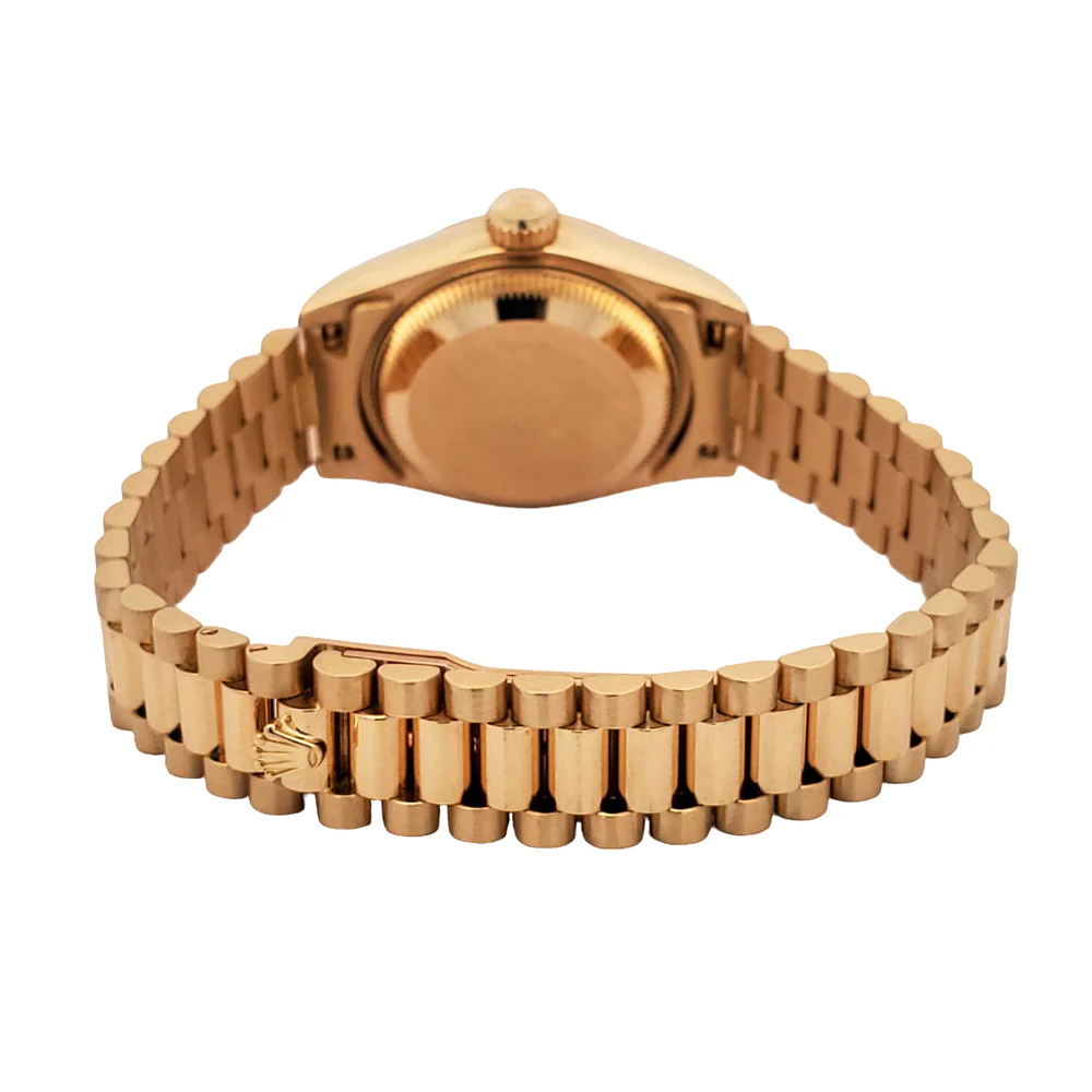 Rolex President Ladies 26mm Factory Champagne Diamond Dial Yellow Gold Watch 69178 Box Papers - Image 7