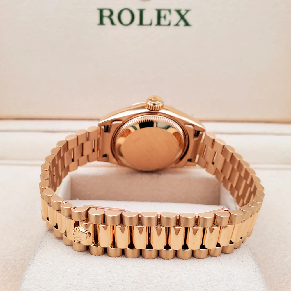 Rolex President Ladies 26mm Factory Champagne Diamond Dial Yellow Gold Watch 69178 Box Papers - Image 5