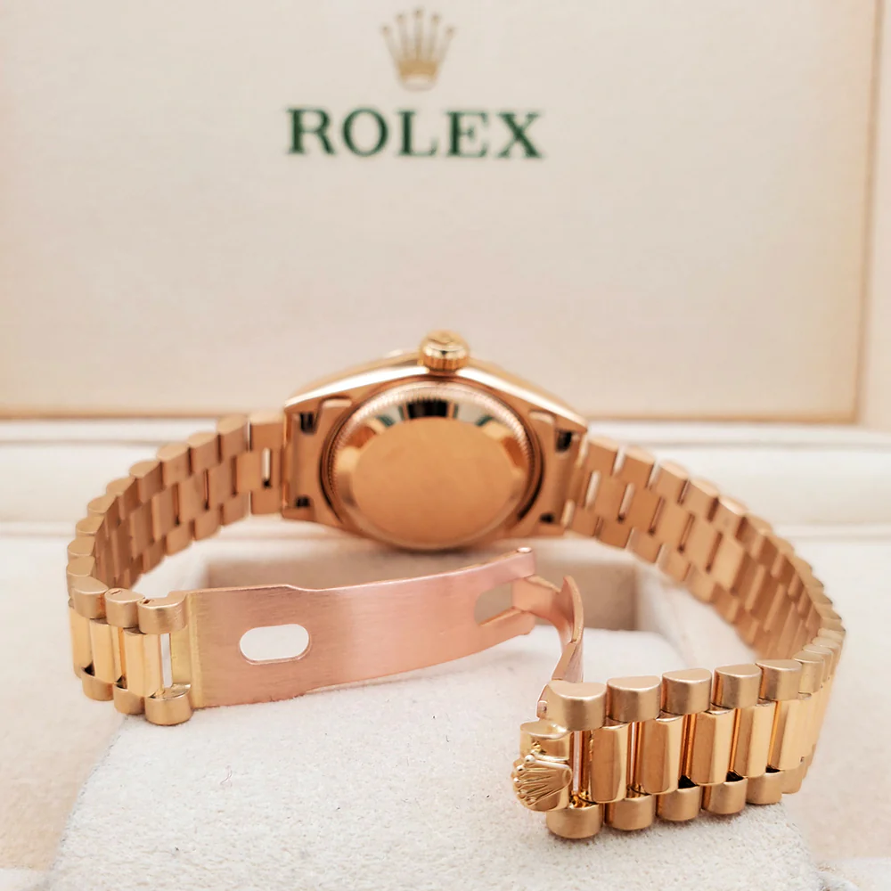 Rolex President Ladies 26mm Factory Champagne Diamond Dial Yellow Gold Watch 69178 Box Papers - Image 6