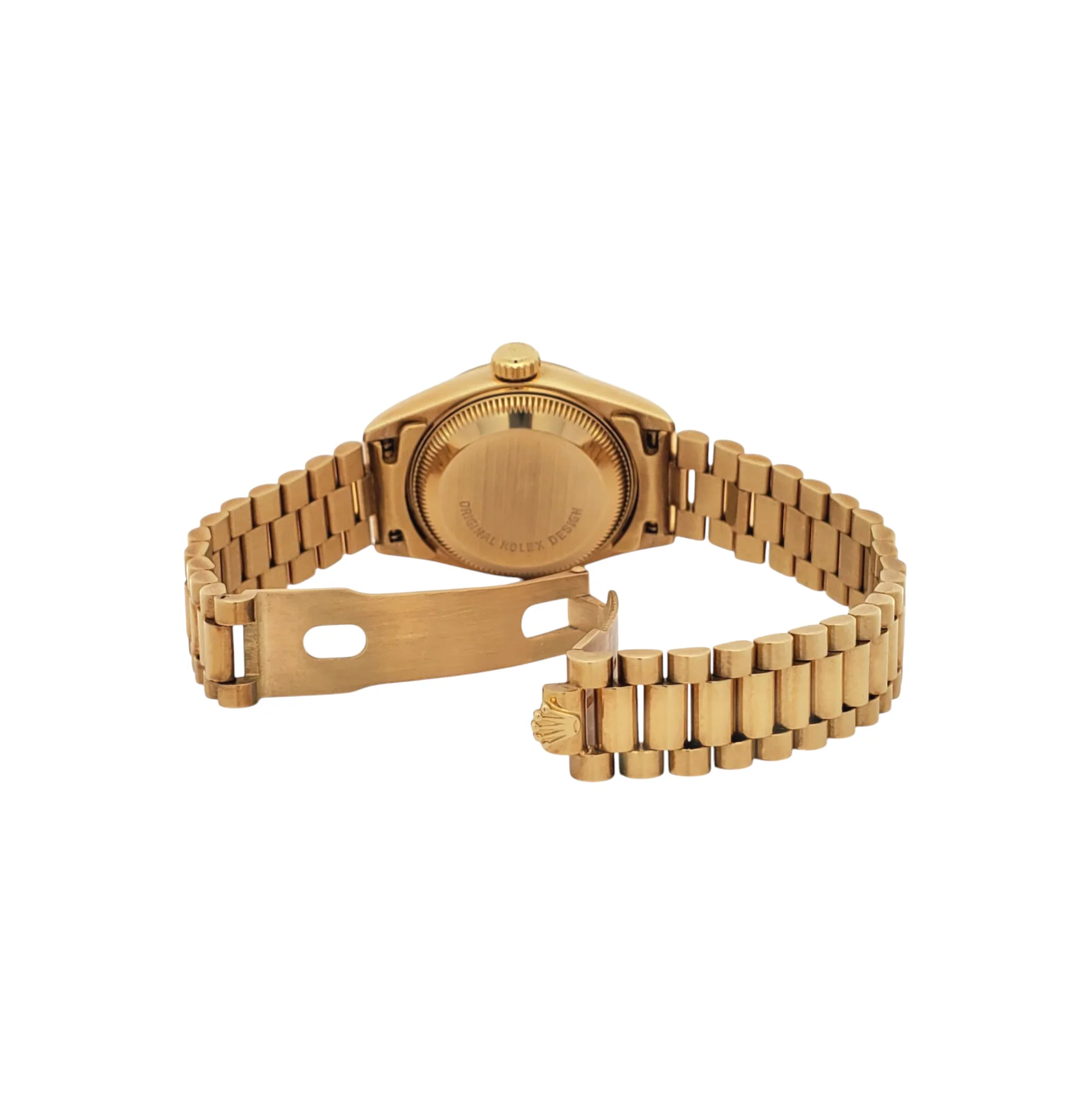 Rolex President Ladies 26mm Factory Champagne Diamond Dial Yellow Gold Watch 69178 - Image 6