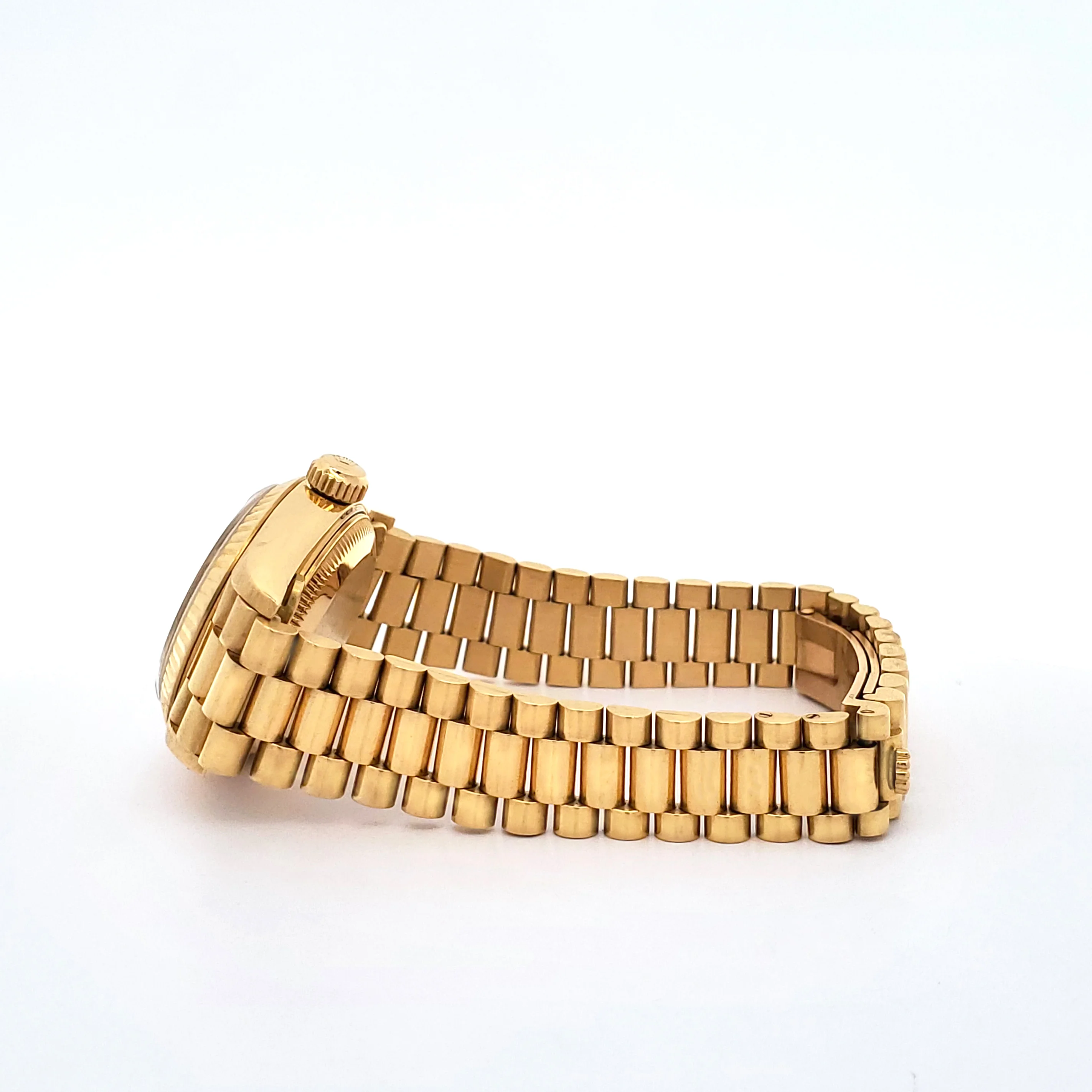 Rolex President Ladies Datejust 26mm White Roman Yellow Gold Watch 69178 - Image 4