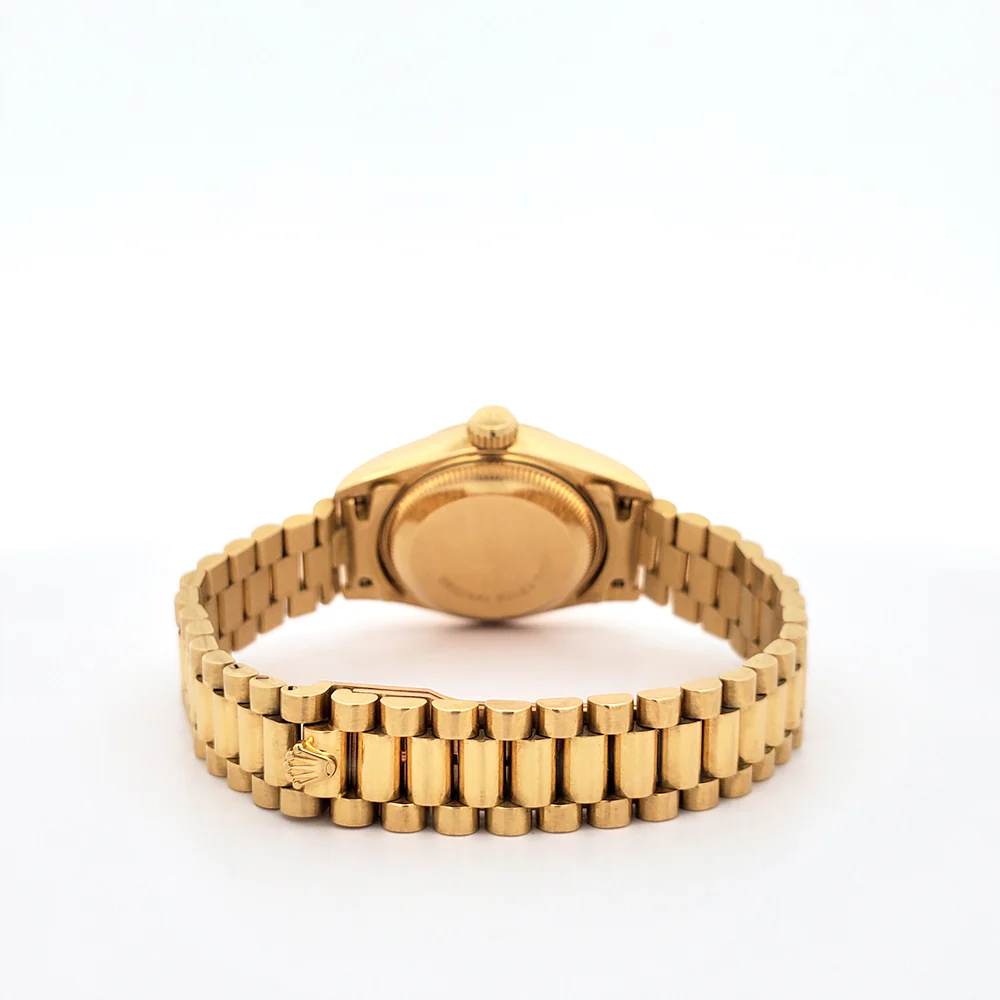 Rolex President Ladies Datejust 26mm White Roman Yellow Gold Watch 69178 - Image 5