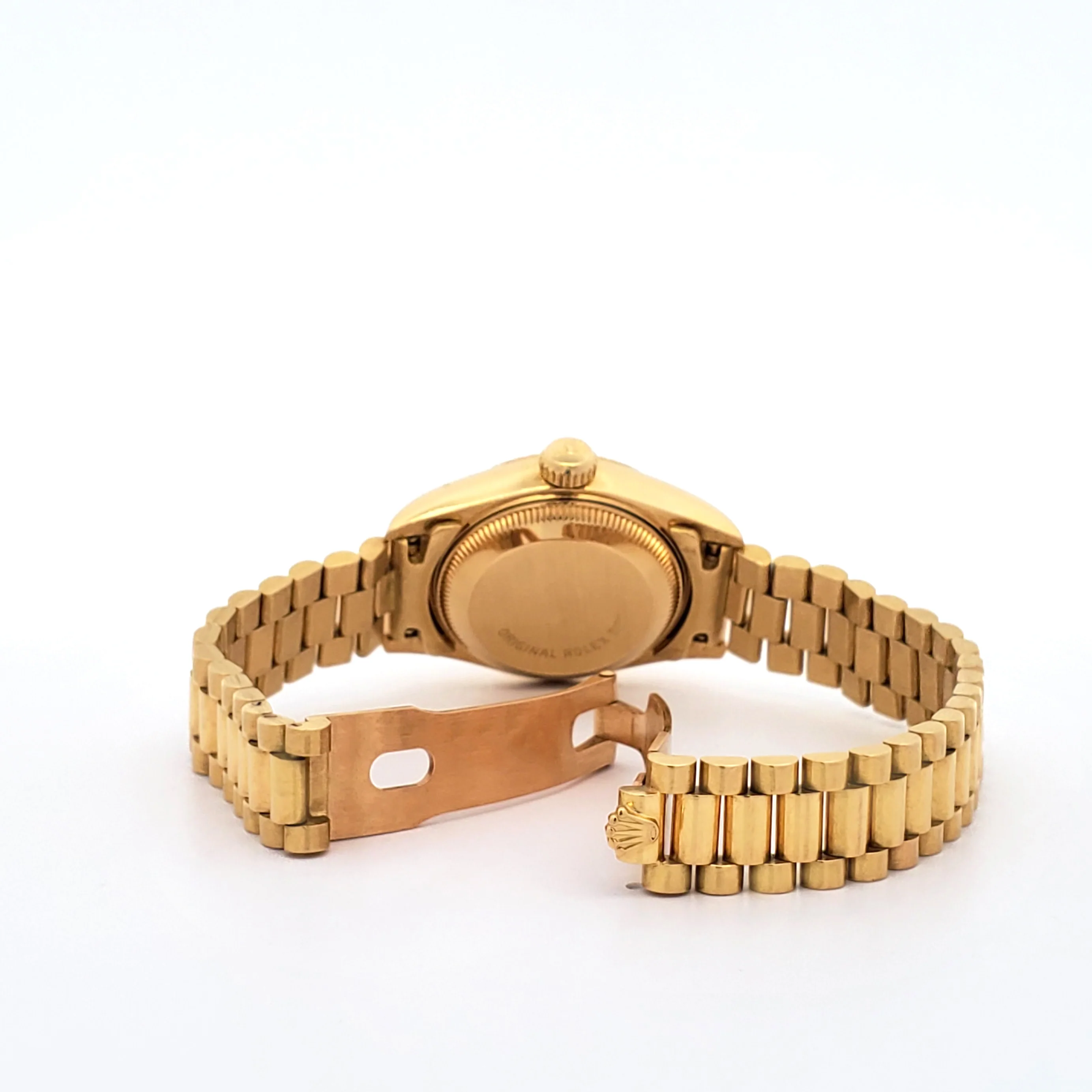 Rolex President Ladies Datejust 26mm White Roman Yellow Gold Watch 69178 - Image 6