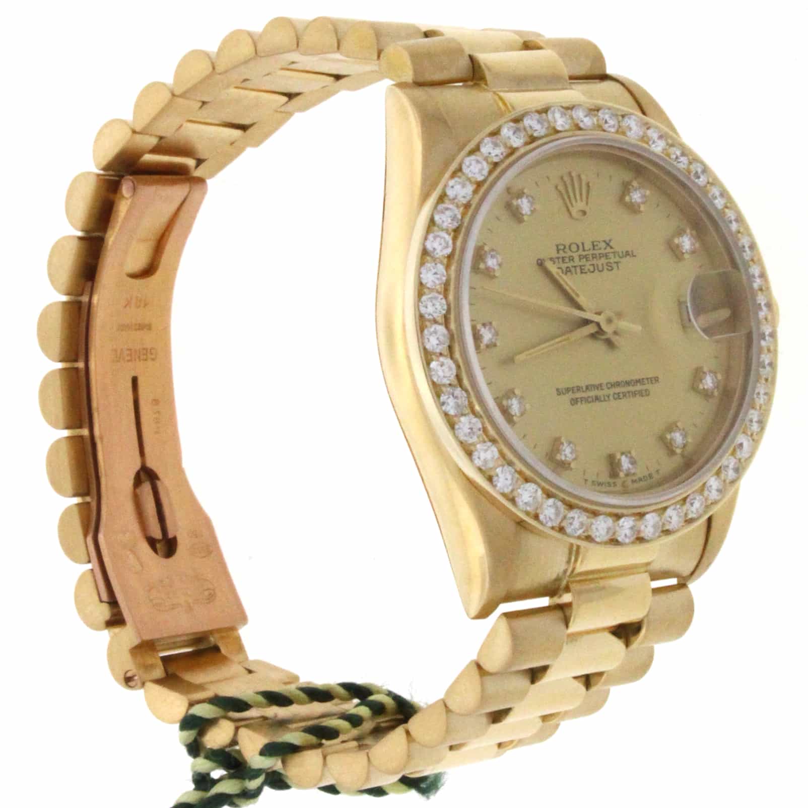 Rolex President Midsize 18K Yellow Gold Diamond Dial 31MM Automatic Diamond Bezel Watch 68278 - Image 4