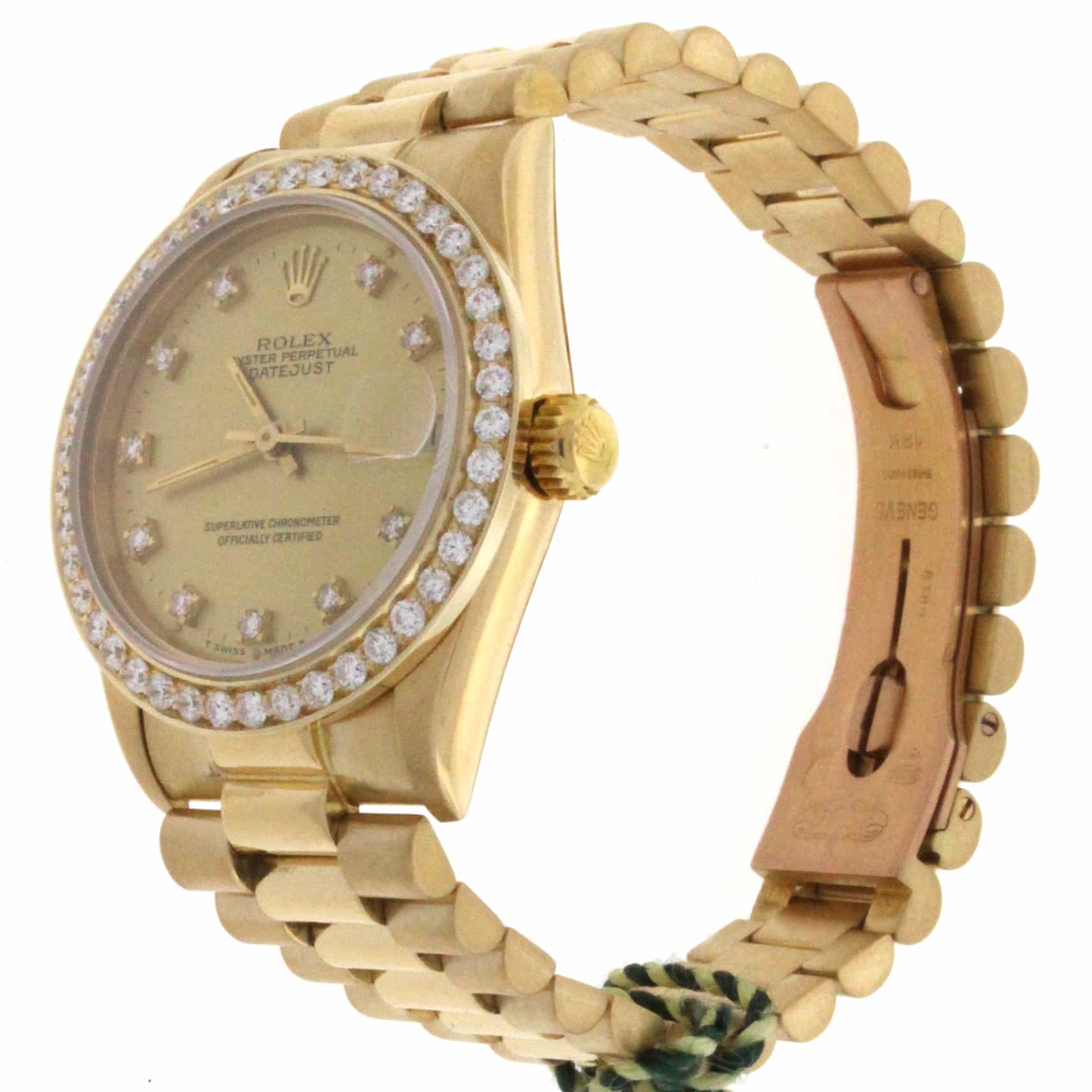Rolex President Midsize 18K Yellow Gold Diamond Dial 31MM Automatic Diamond Bezel Watch 68278 - Image 6
