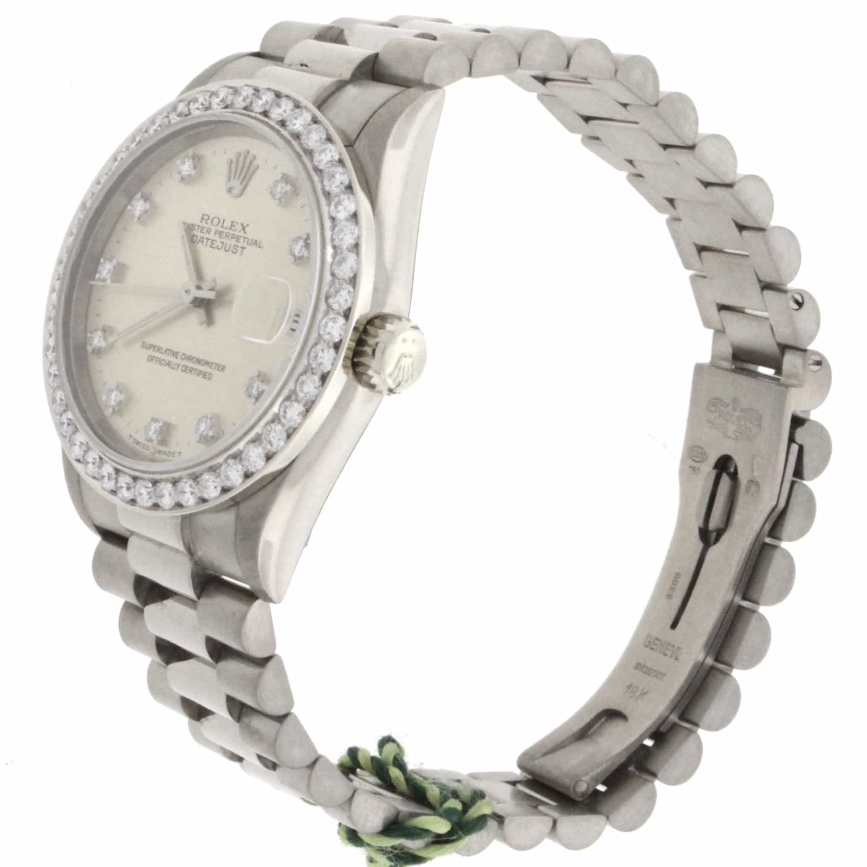 Rolex President Midsize Original Diamond Dial White Gold 31MM Automatic Watch 68279 - Image 5