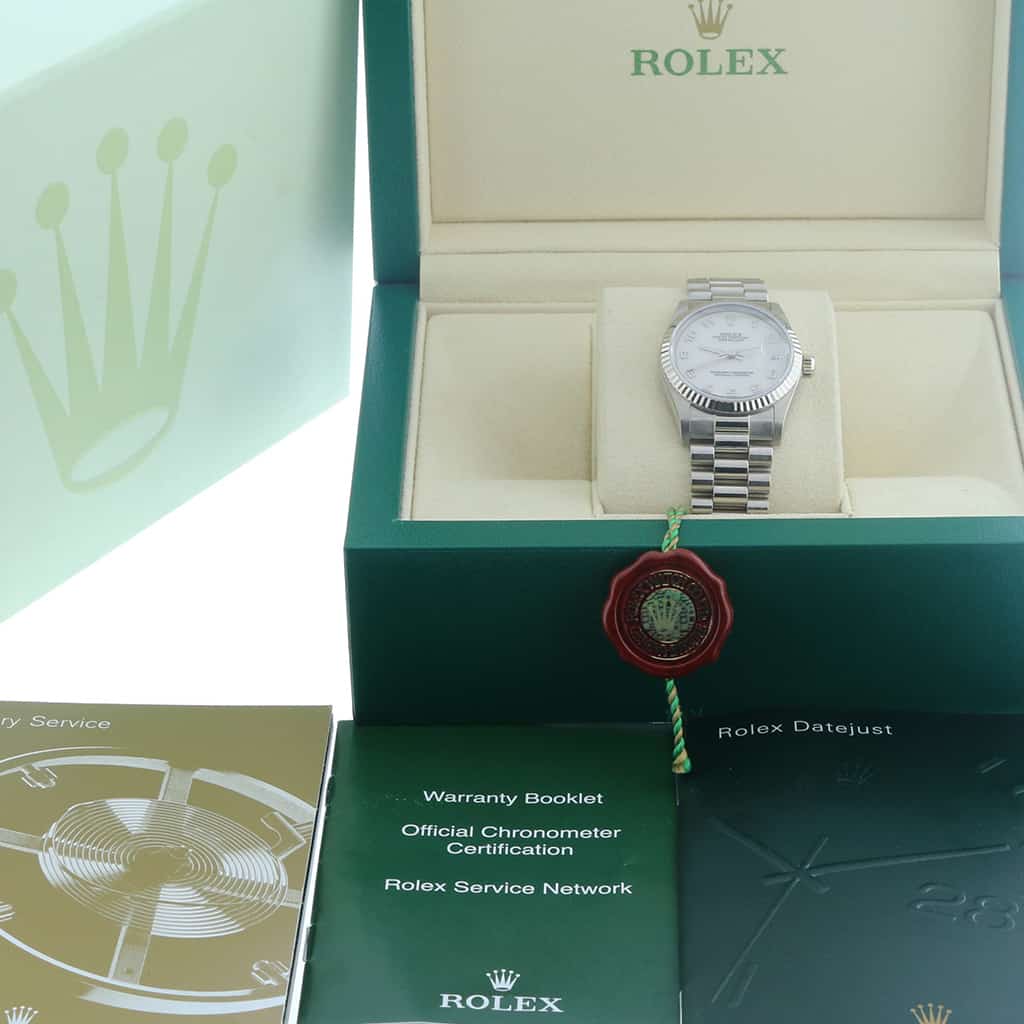 Rolex President Midsize Original Jubilee Dial 18K White Gold 31MM Watch 68279 - Image 3