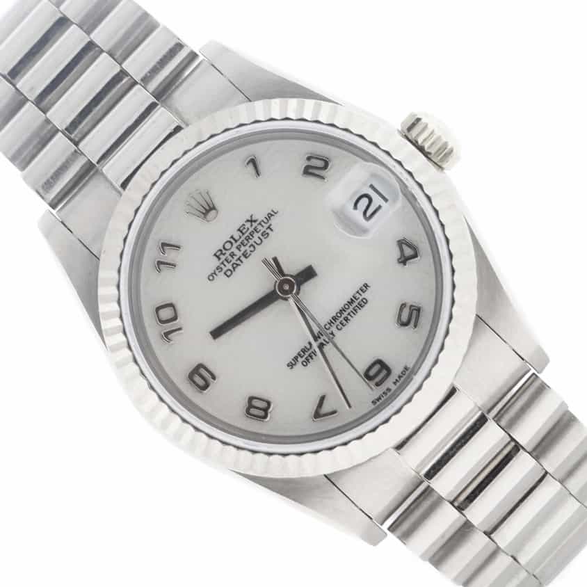 Rolex President Midsize Original Jubilee Dial 18K White Gold 31MM Watch 68279 - Image 4