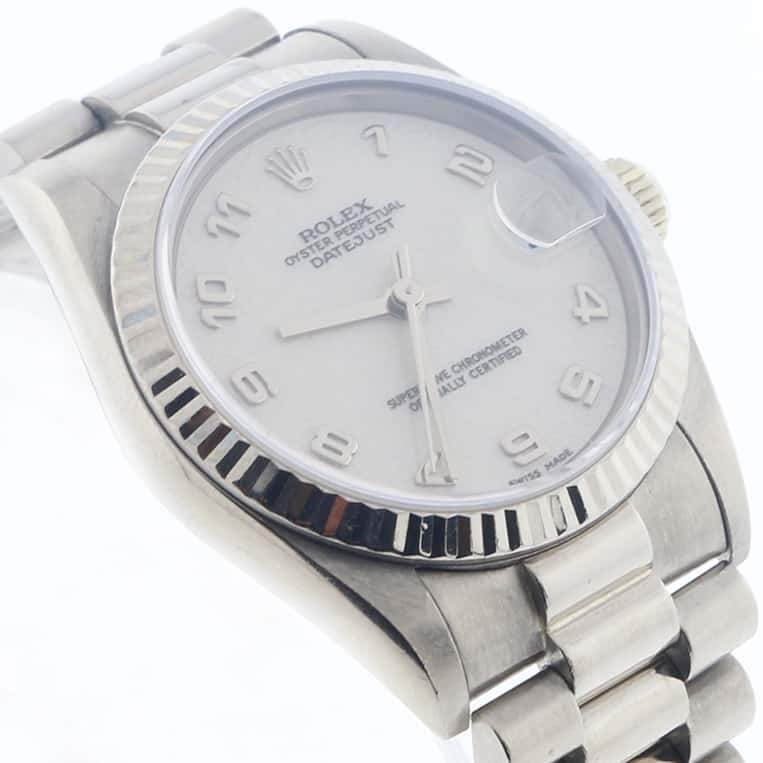 Rolex President Midsize Original Jubilee Dial 18K White Gold 31MM Watch 68279 - Image 5