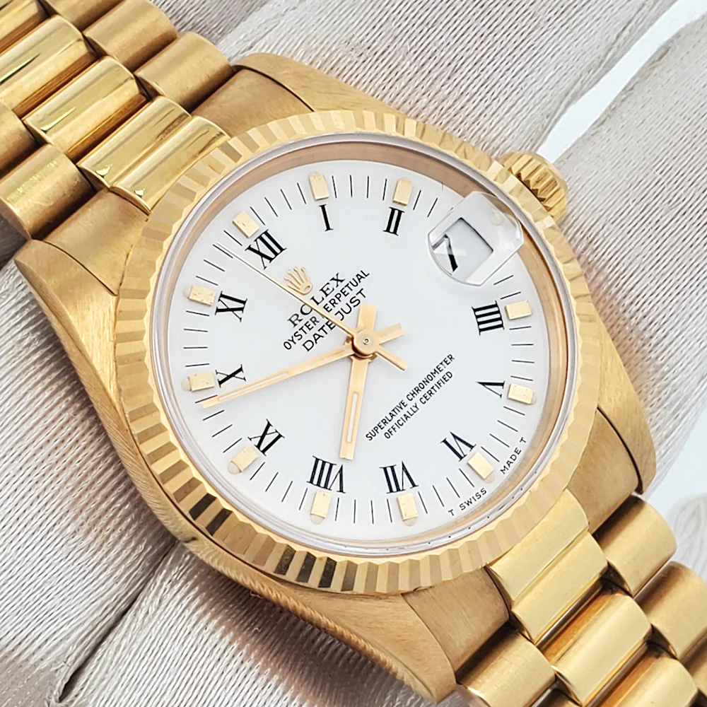 Rolex President White Roman 31mm Yellow Gold 68278 Watch Box Papers - Image 2